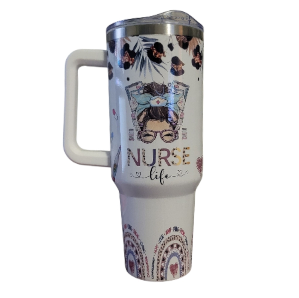 Nurse Life 40oz Travel Mug Tumbler - NWOT - Picture 2 of 4